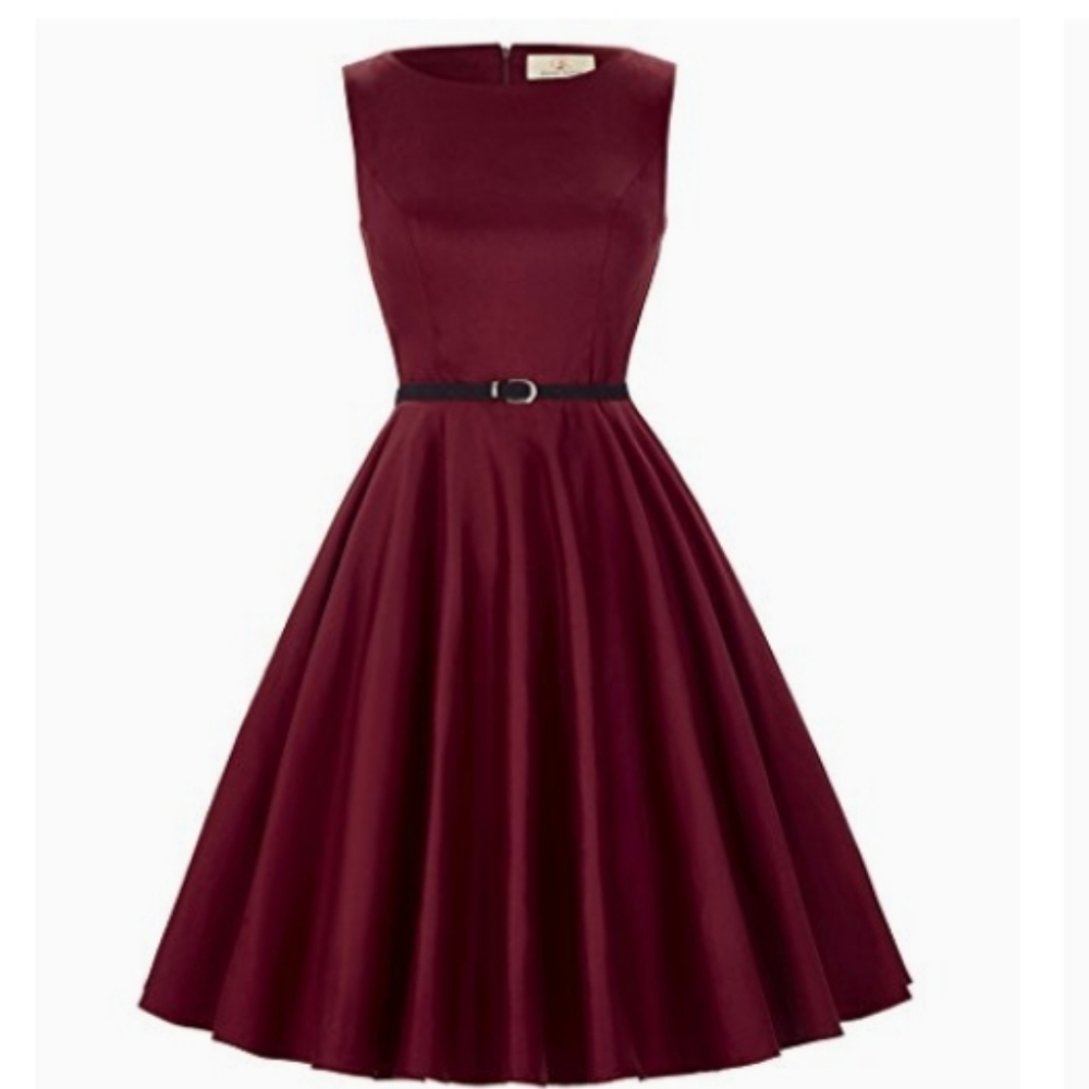 Retro Burgundy swing dress